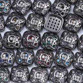 Cushion Square Shape Hematite Plated High-Quality Sew-on Alloy Charms Inlaid Cubic Zirconia WholesaleRhinestone